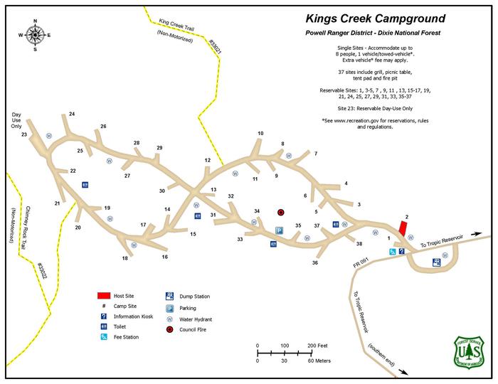 Kings Creek — Map of Kings Creek Main Campground
