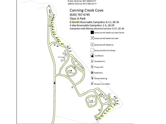 Canning Creek — Map of Canning Creek Cove