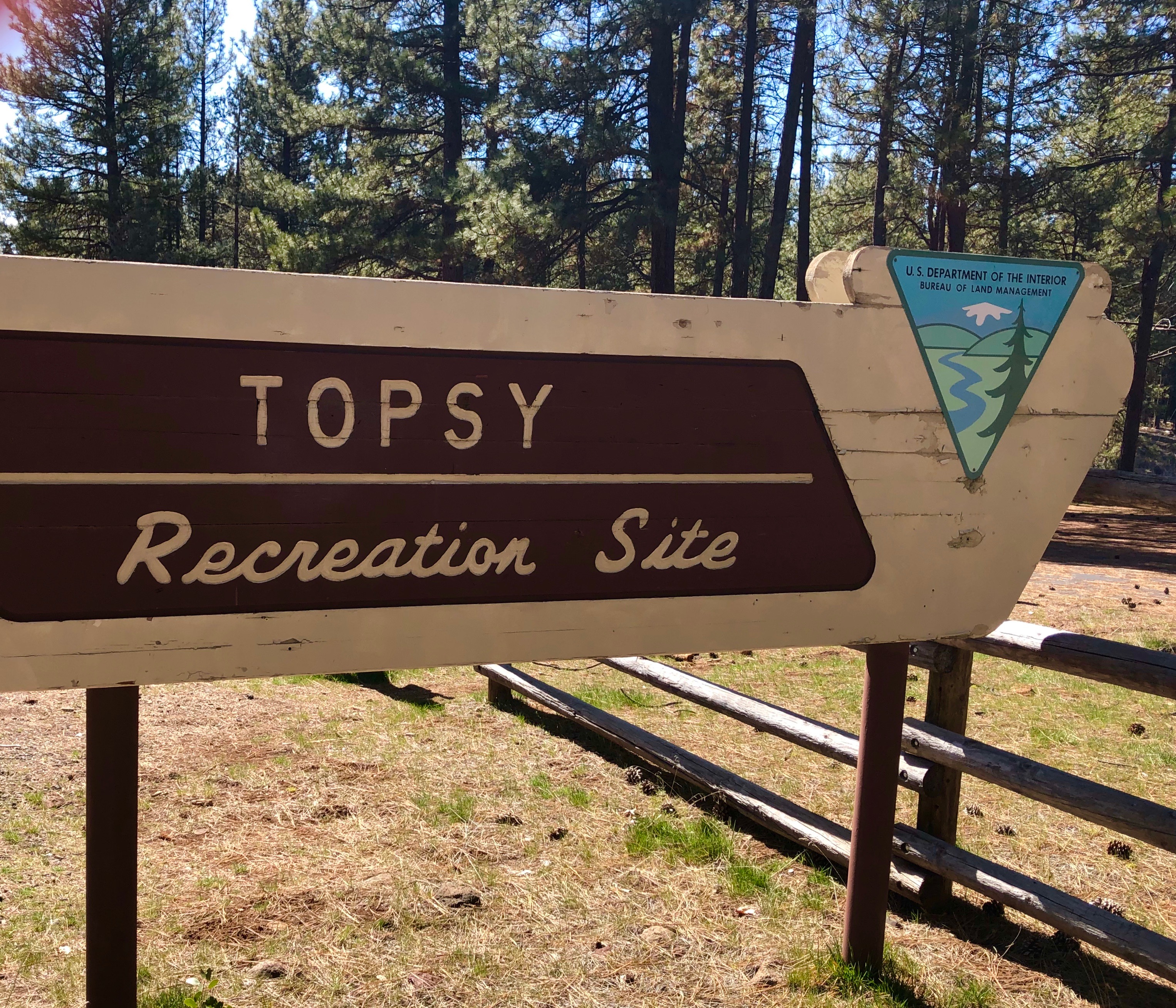 Topsy Campground β Topsy Recreation SIte Entrance Sign