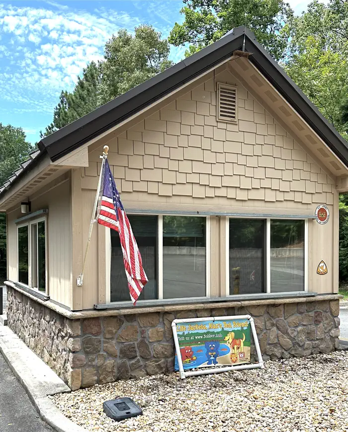 Damsite Day Use Area Shelter — Dam Site entrance gatehouse