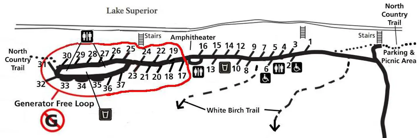 Twelvemile Beach Campground — campground map