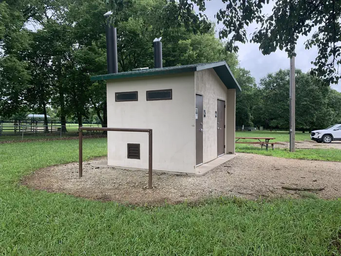 Rockhaven Park Equestrian Campground — Rockhaven Park Equestrian day use area vault toilet