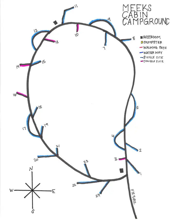 Meeks Cabin Campground — Campground Map