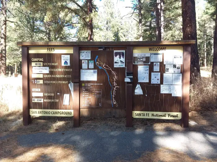 San Antonio Campground — San Antonio Campground information board