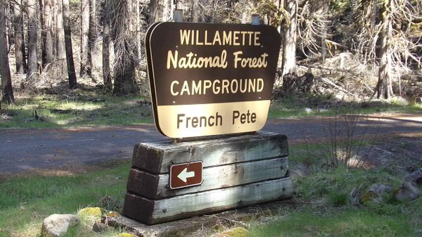 French Pete Campground — French Pete Sign
