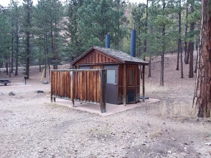 Fawn Lakes Campground — On-site vault toilets.