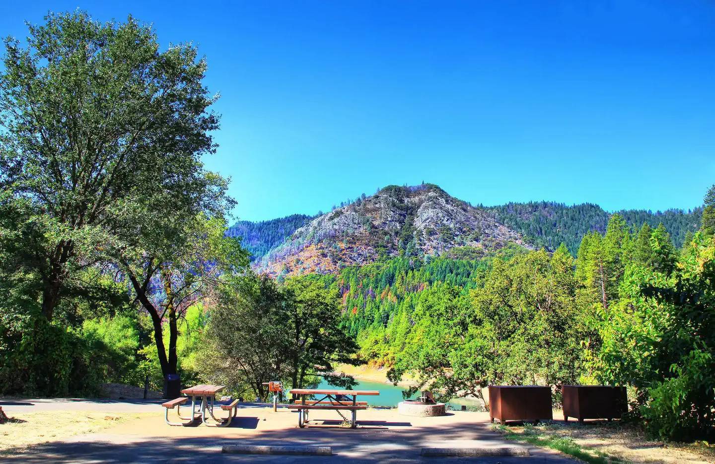 McCloud Bridge Campground — McCloud Campground at full pool Mountain View