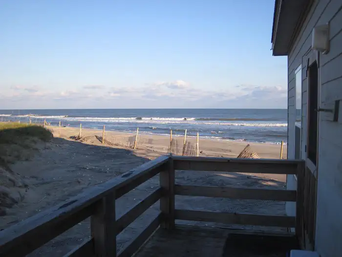 Long Point Cabin Camp — Long Point Cabin Porch with Ocean View