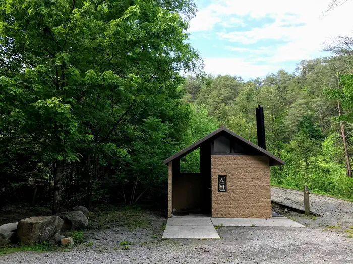 Thunder Rock Campground — Vault toilet near entrance of campground