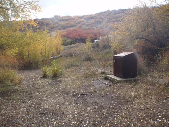 Red Creek Group Site — Red Creek Group Site's bearbox used to store food and other scented items is at the edge of the campsite.