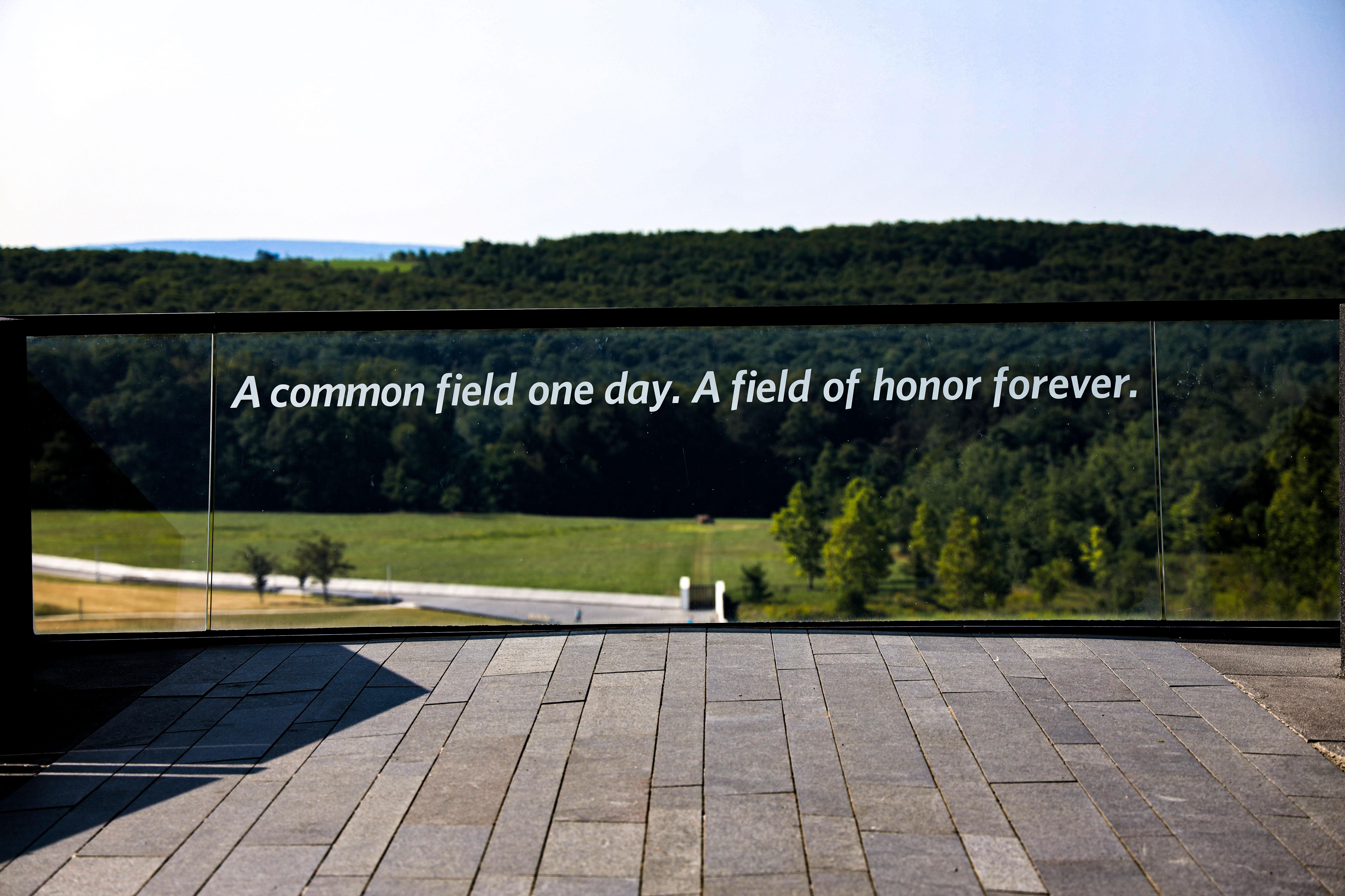 Flight 93 National Memorial — View of the Memorial Plaza from the Flight Path Overlook