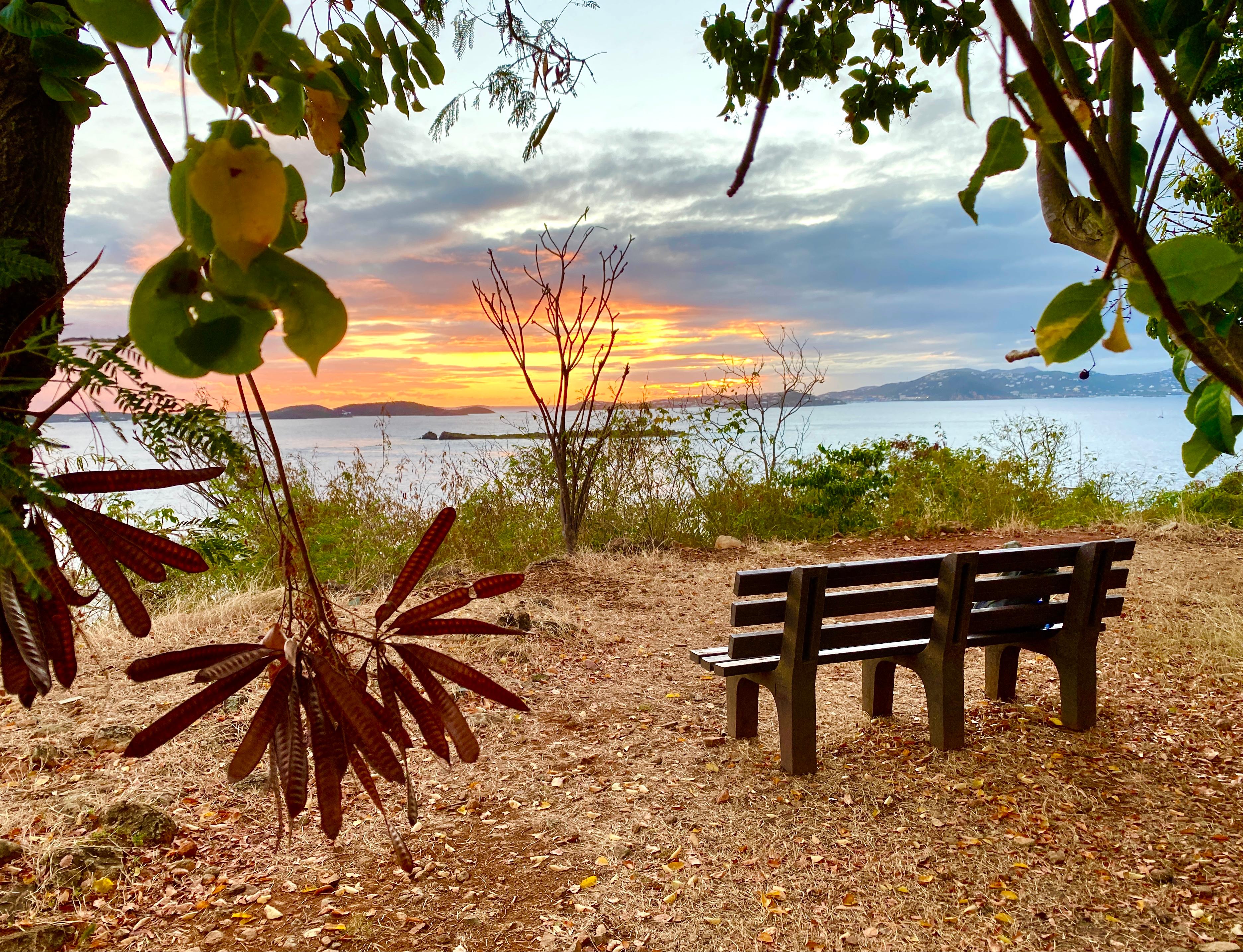 Virgin Islands National Park — Sunset Bench at Lind Point