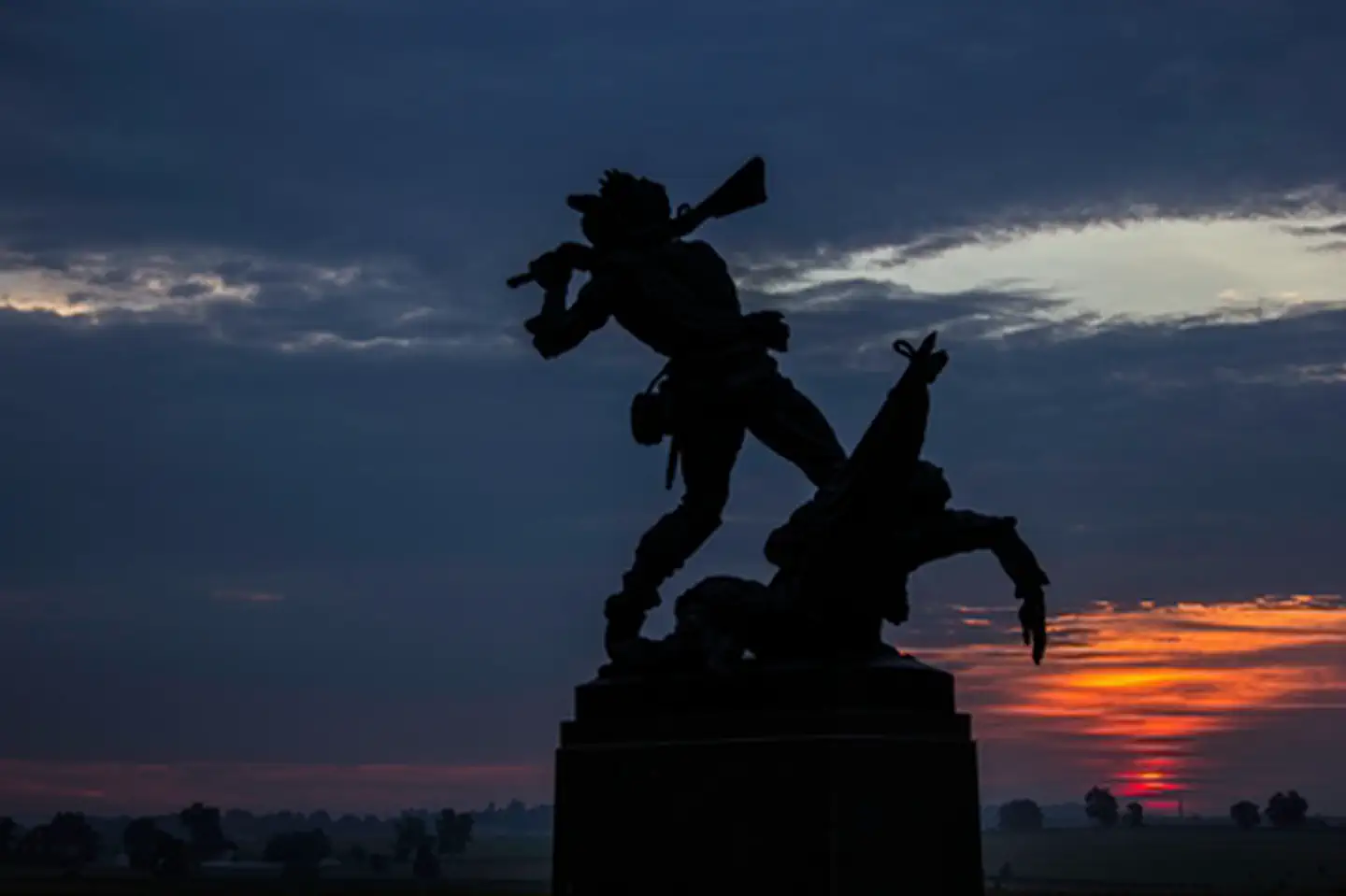 Gettysburg National Military Park — The Mississippi Monument at sunrise