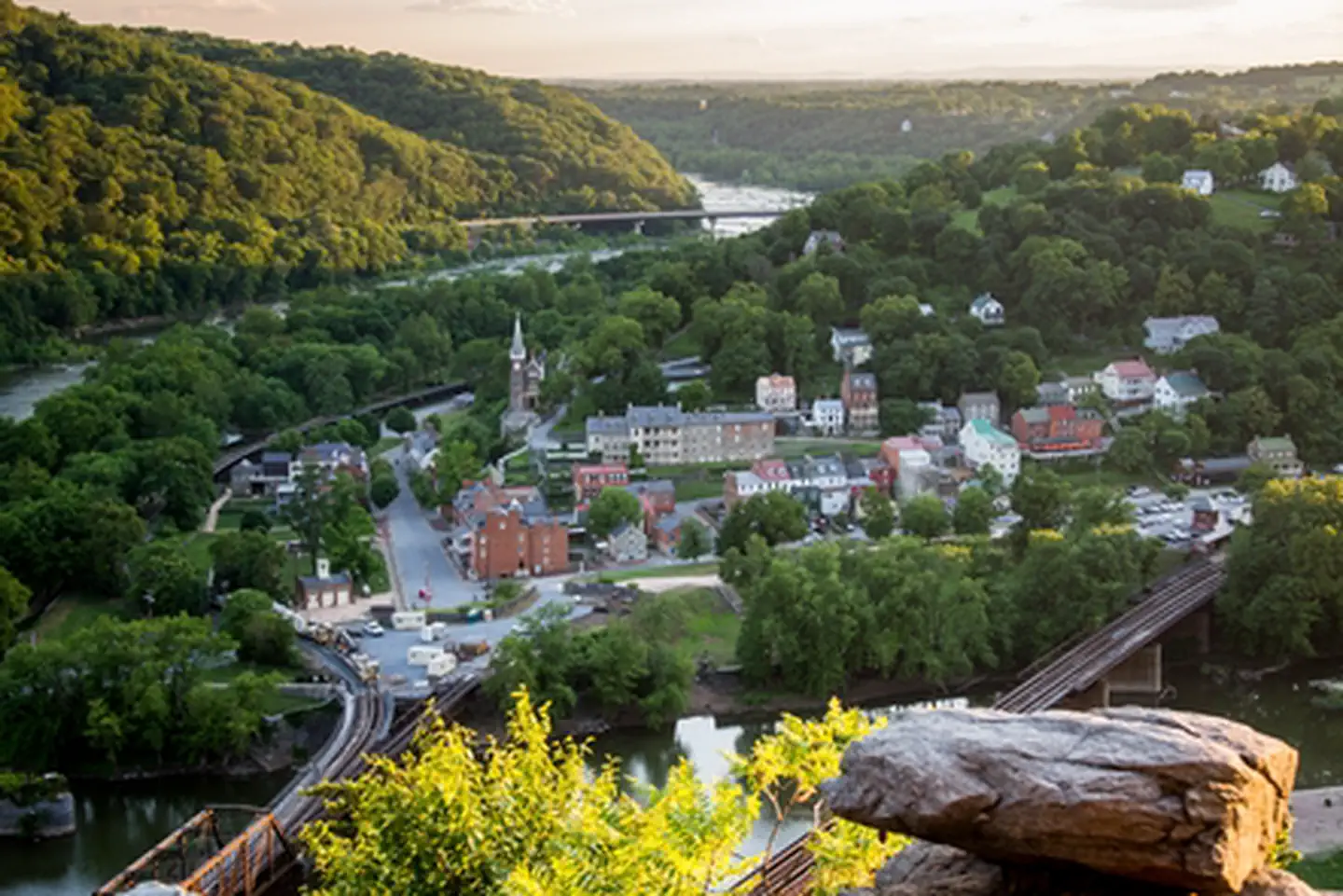 Harpers Ferry National Historical Park — View of Lower Town Harpers Ferry as seen from Maryland Heights