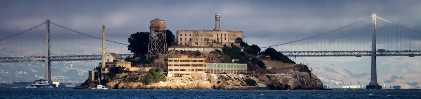 Alcatraz Island — Alcatraz Island and the Bay Bridge