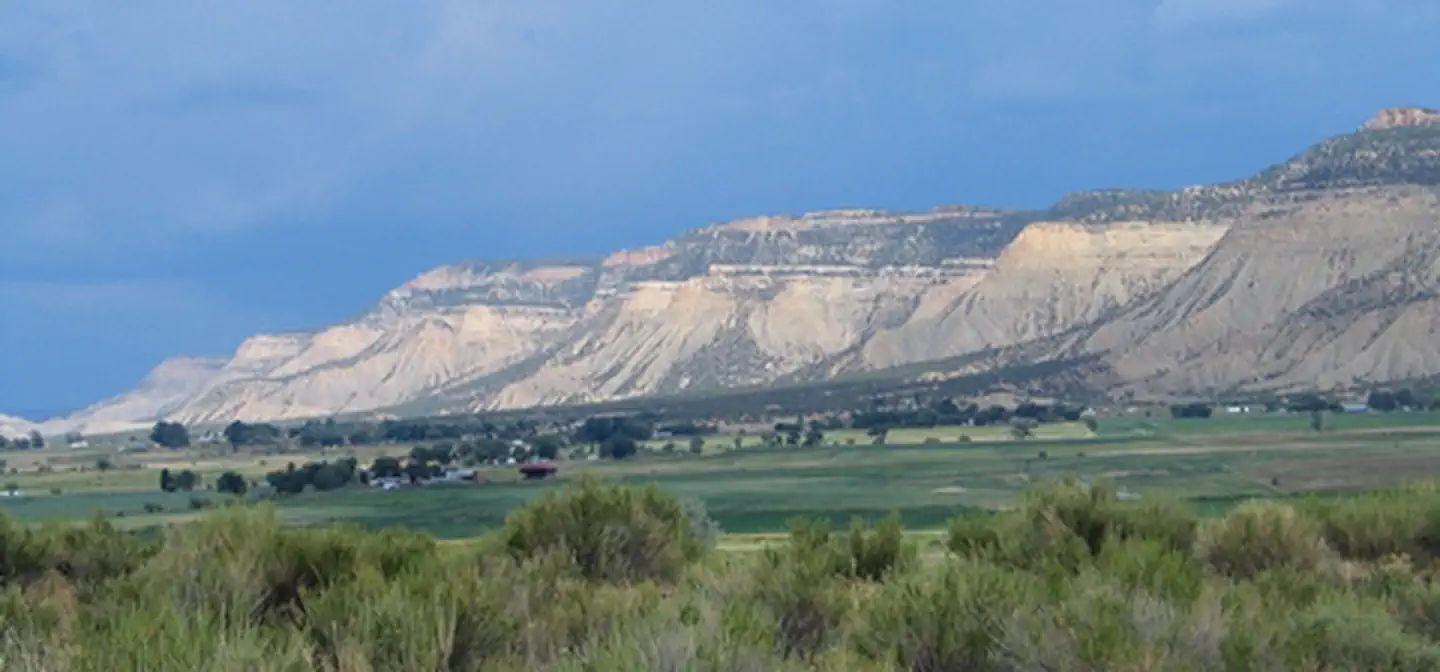 Yucca House National Monument — View of Mesa Verde from Yucca House