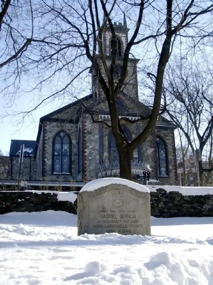Roger Williams National Memorial — Historic marker in the snow.