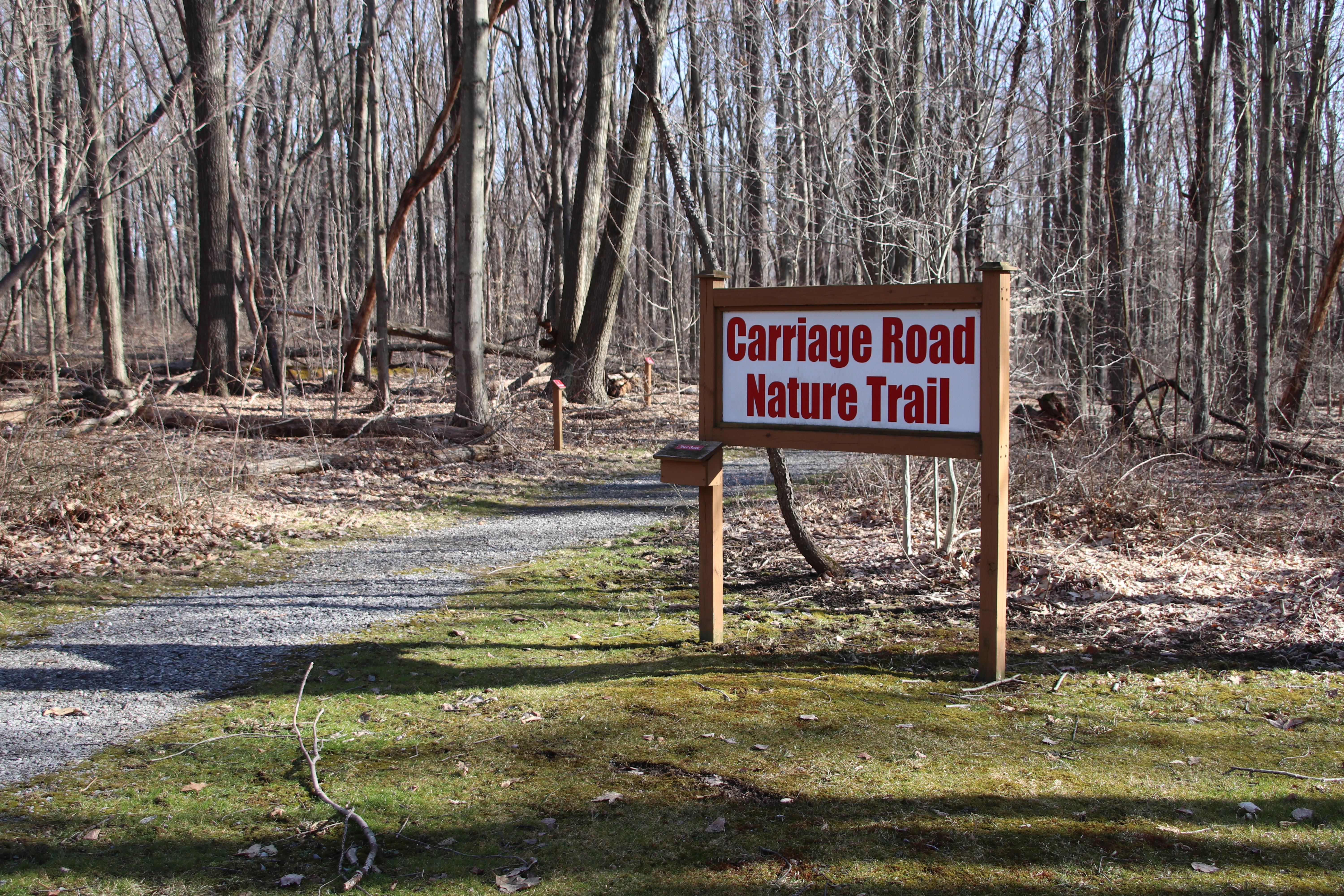 Johnstown Flood National Memorial — The Carriage Road Nature Trail can be accessed from the picnic area or near the South Abutment.