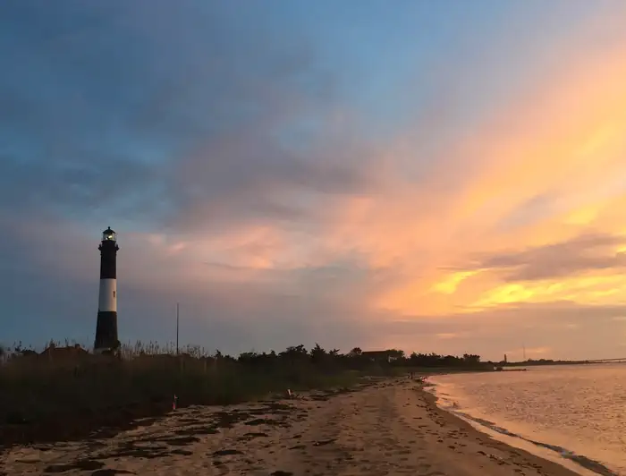 Fire Island National Seashore — View of Fire Island Lighthouse from Great South Bay
