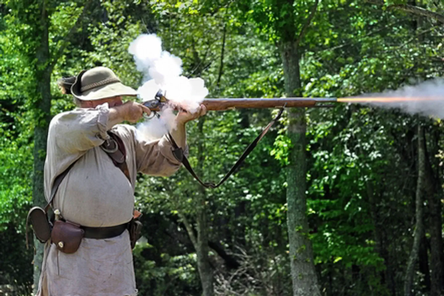 Cowpens National Battlefield — Militiaman Firing Musket