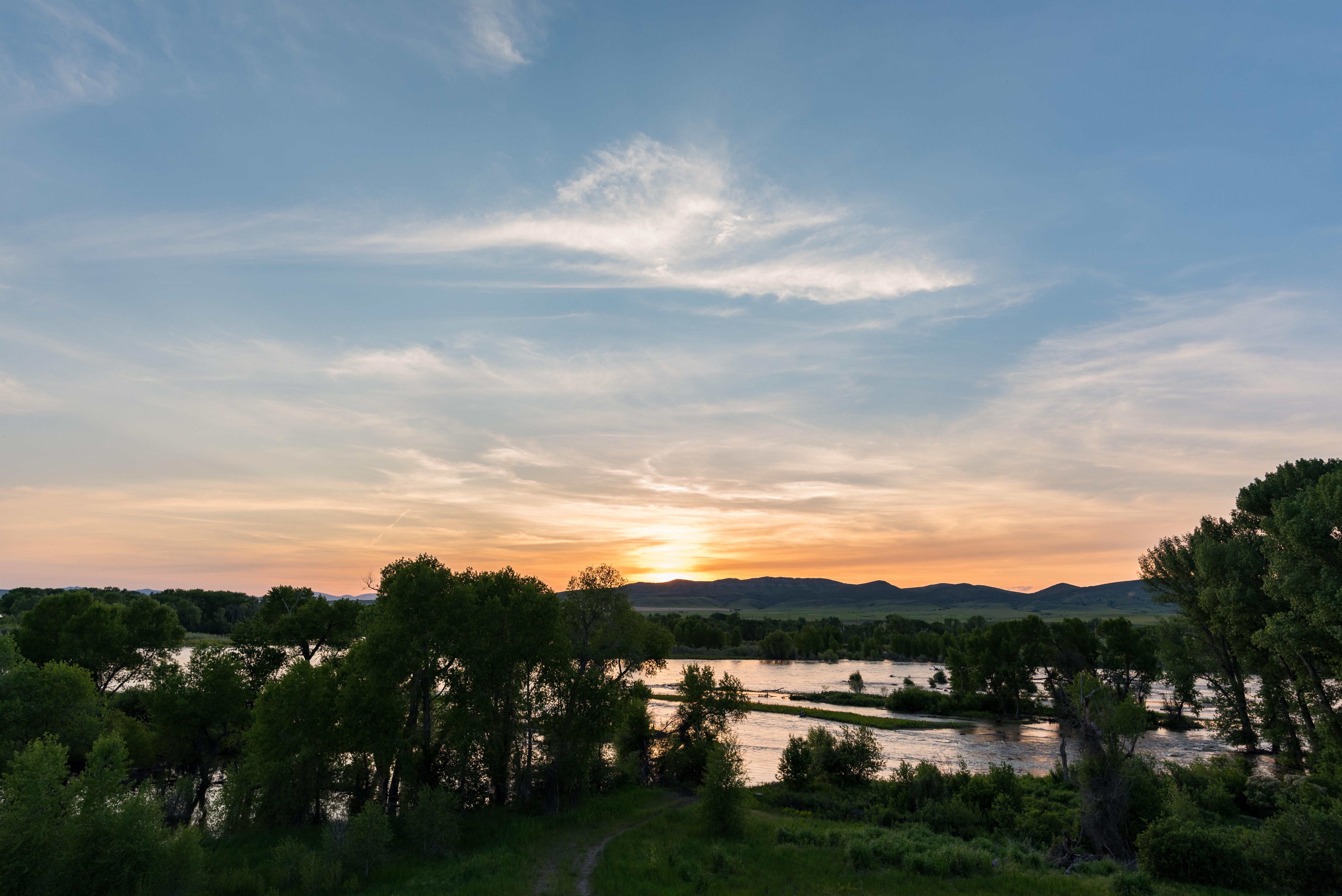 Lewis & Clark National Historic Trail — Sunset at Missouri Headwaters State Park, Montana