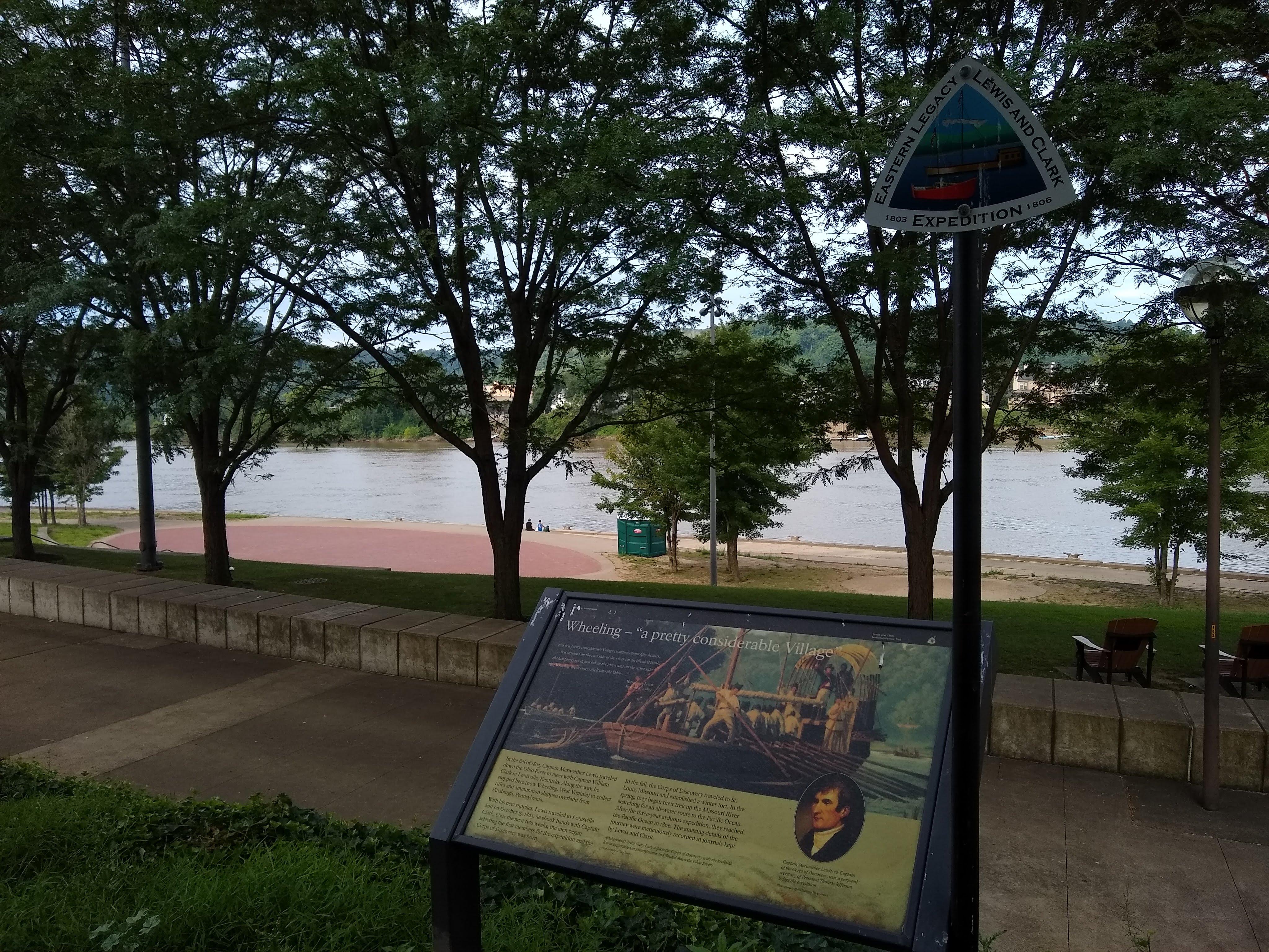 Lewis & Clark National Historic Trail — Park overlooking Ohio River in Wheeling, West Virginia