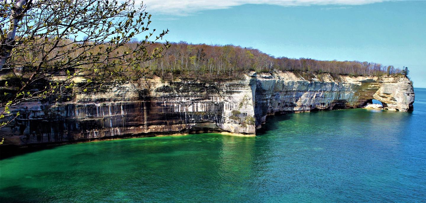 Pictured Rocks National Lakeshore — Pictured Rocks Cliffs along the Chapel / Mosquito Loop