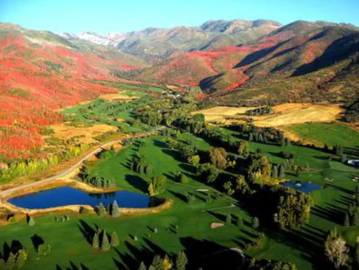 Wasatch Mountain State Park — Fall Aerial of Wasatch Mountain