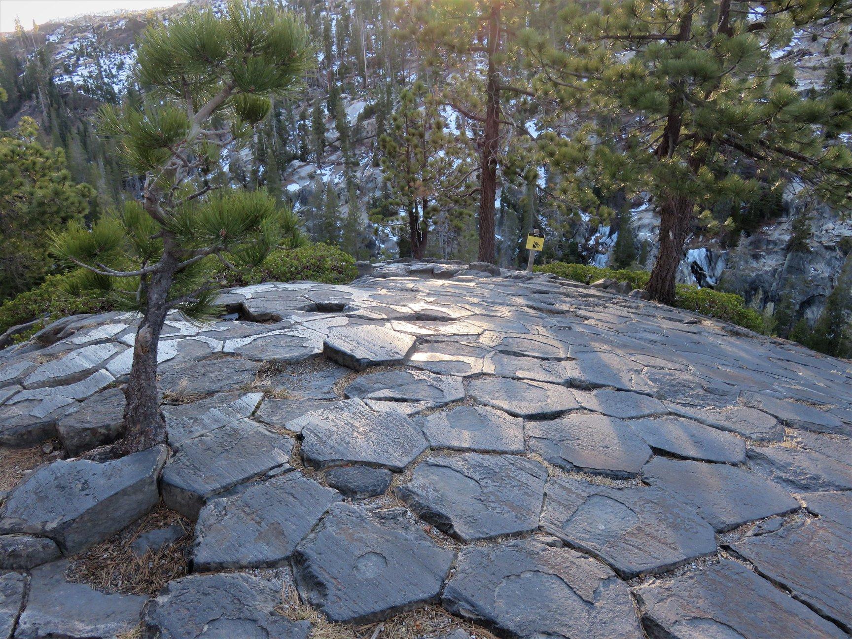 Devils Postpile National Monument — Hexagonal Fractures at the top of Devils Postpile