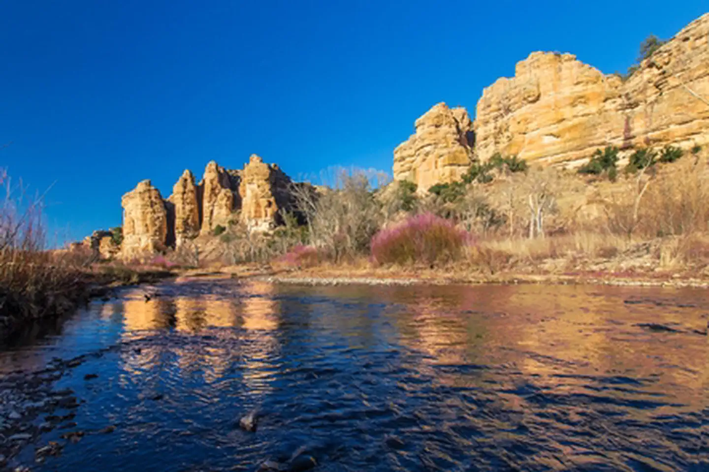 Gila Cliff Dwellings National Monument — Eroded Cliffs Along the Gila River