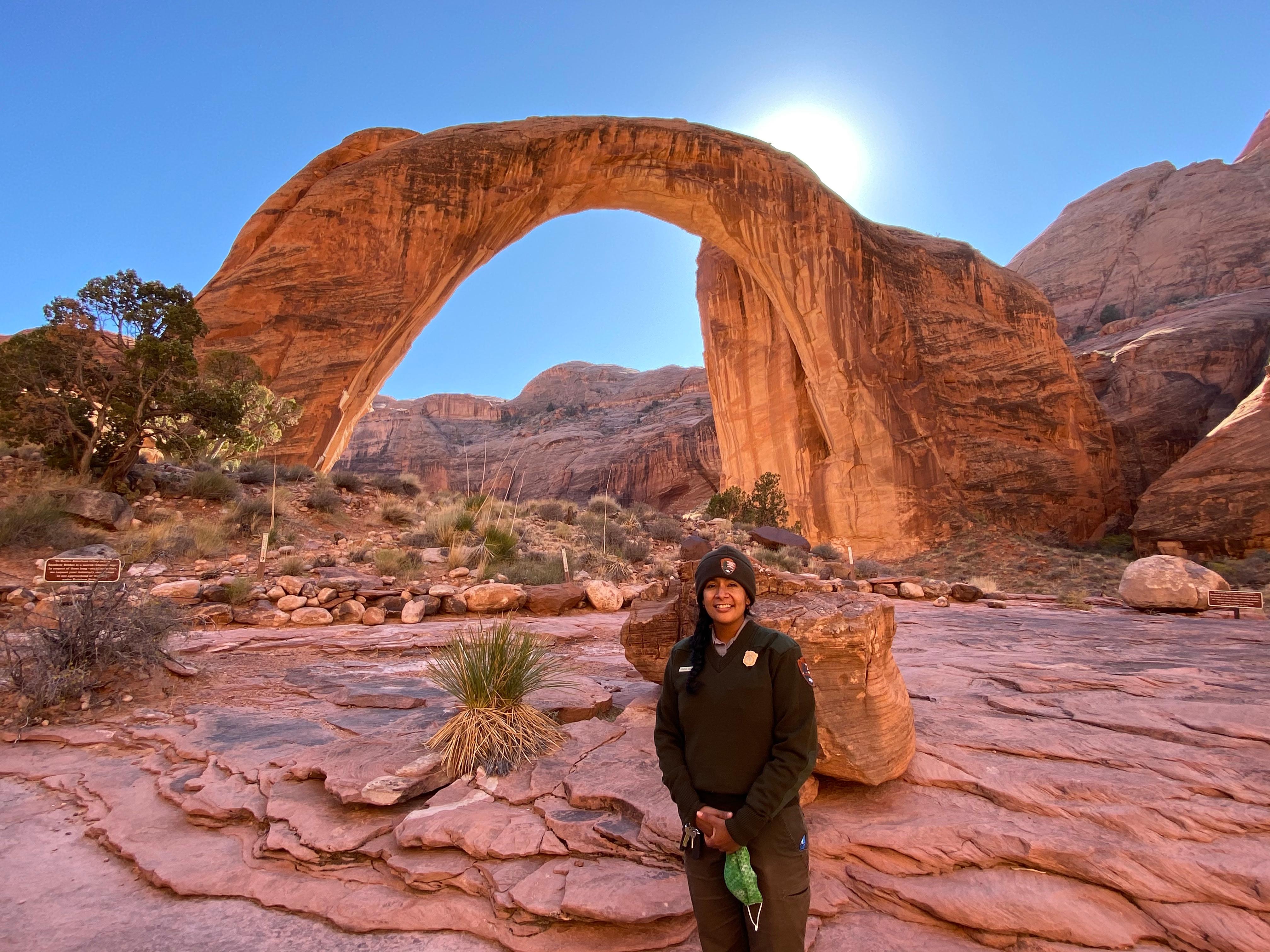 Rainbow Bridge National Monument — Park Ranger at Second Observation Area