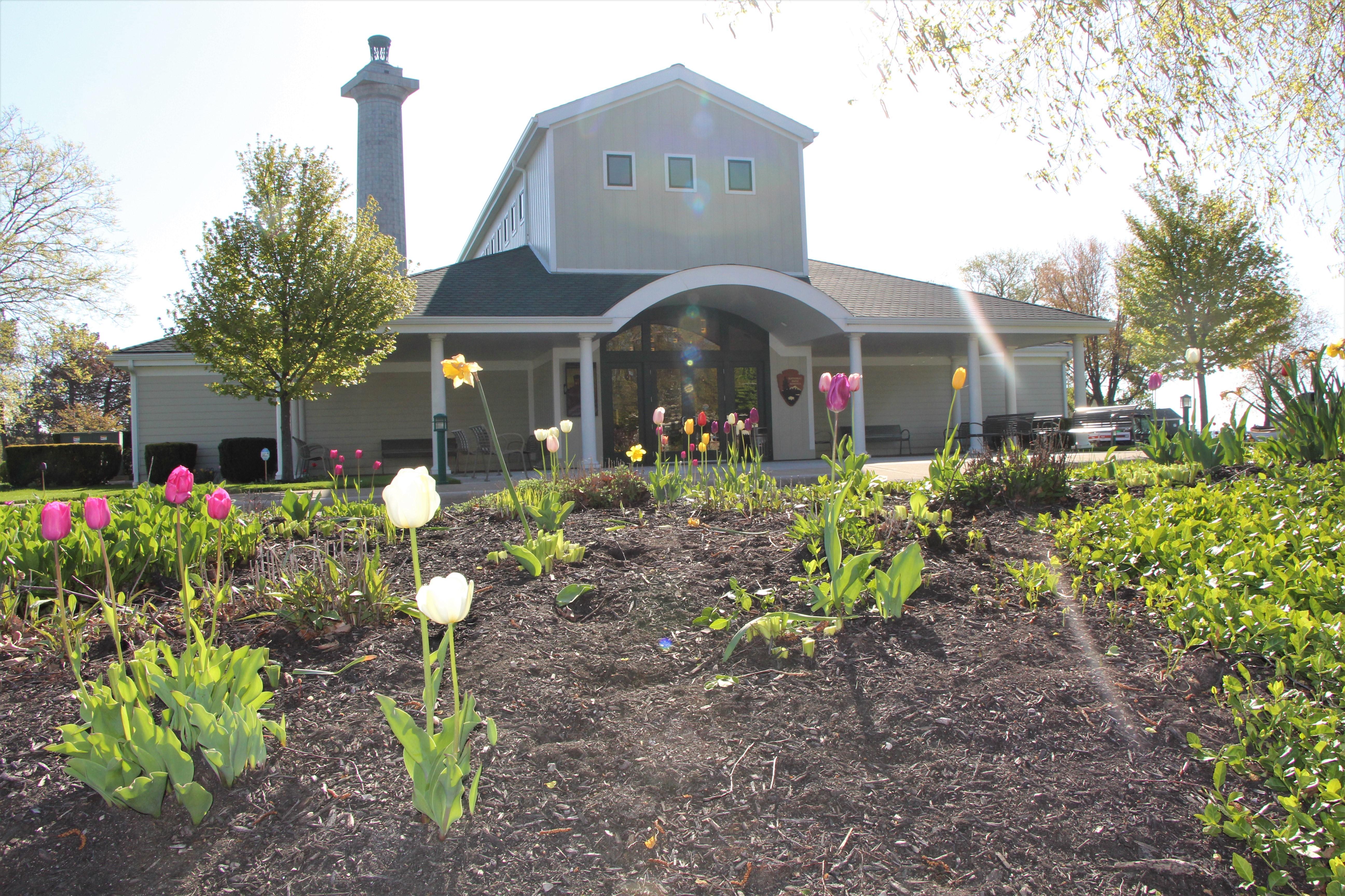 Perry's Victory & International Peace Memorial — Visitor center and spring garden