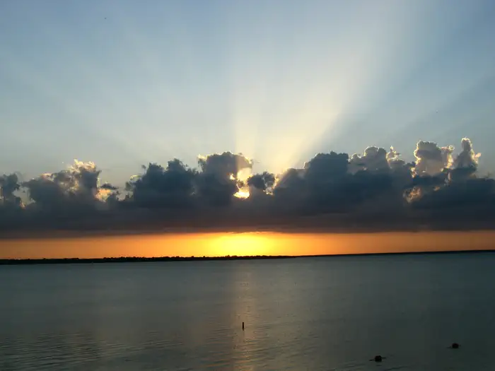 Canton Lake — sunset with clouds at lake
