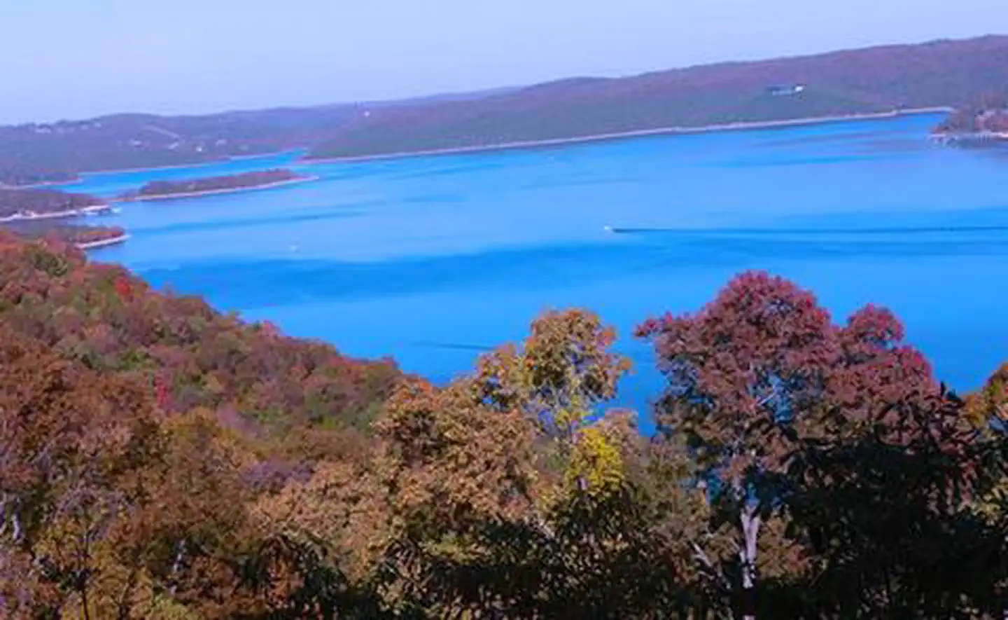 Table Rock Lake — aerial view of lake with fall colors