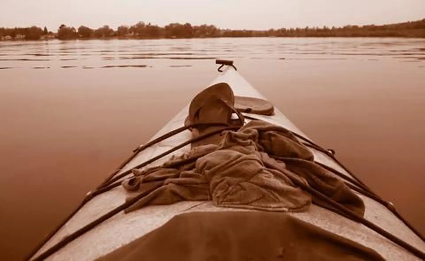 Mississippi River Headwaters - Sandy Lake — Sepia kayak on the lake