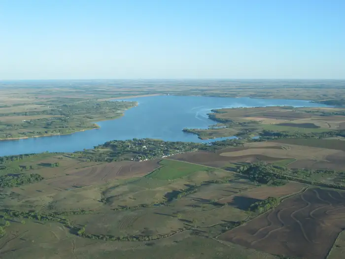 Kanopolis Lake — aerial view of lake