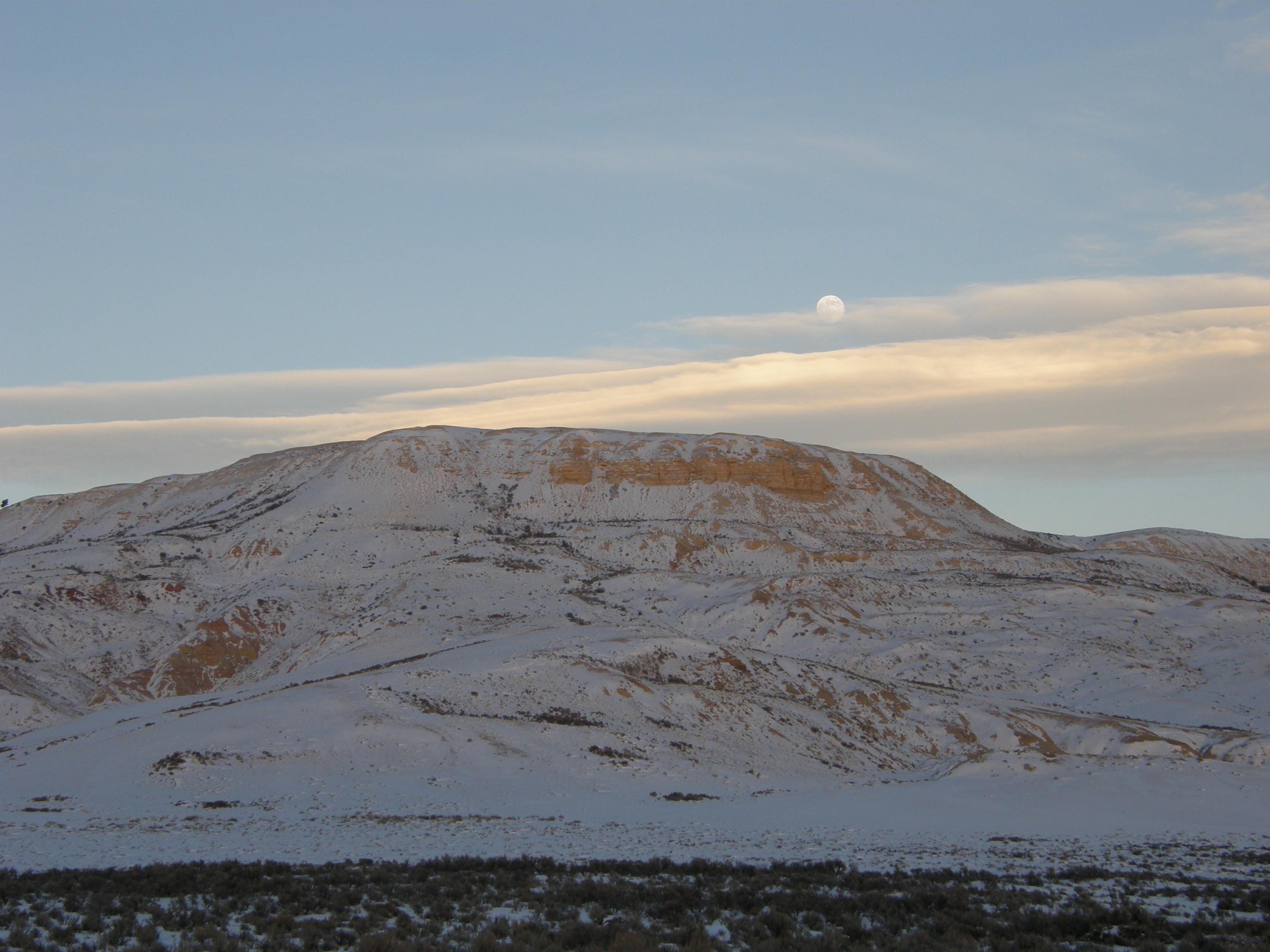 Fossil Butte National Monument — Moon over Fossil Butte