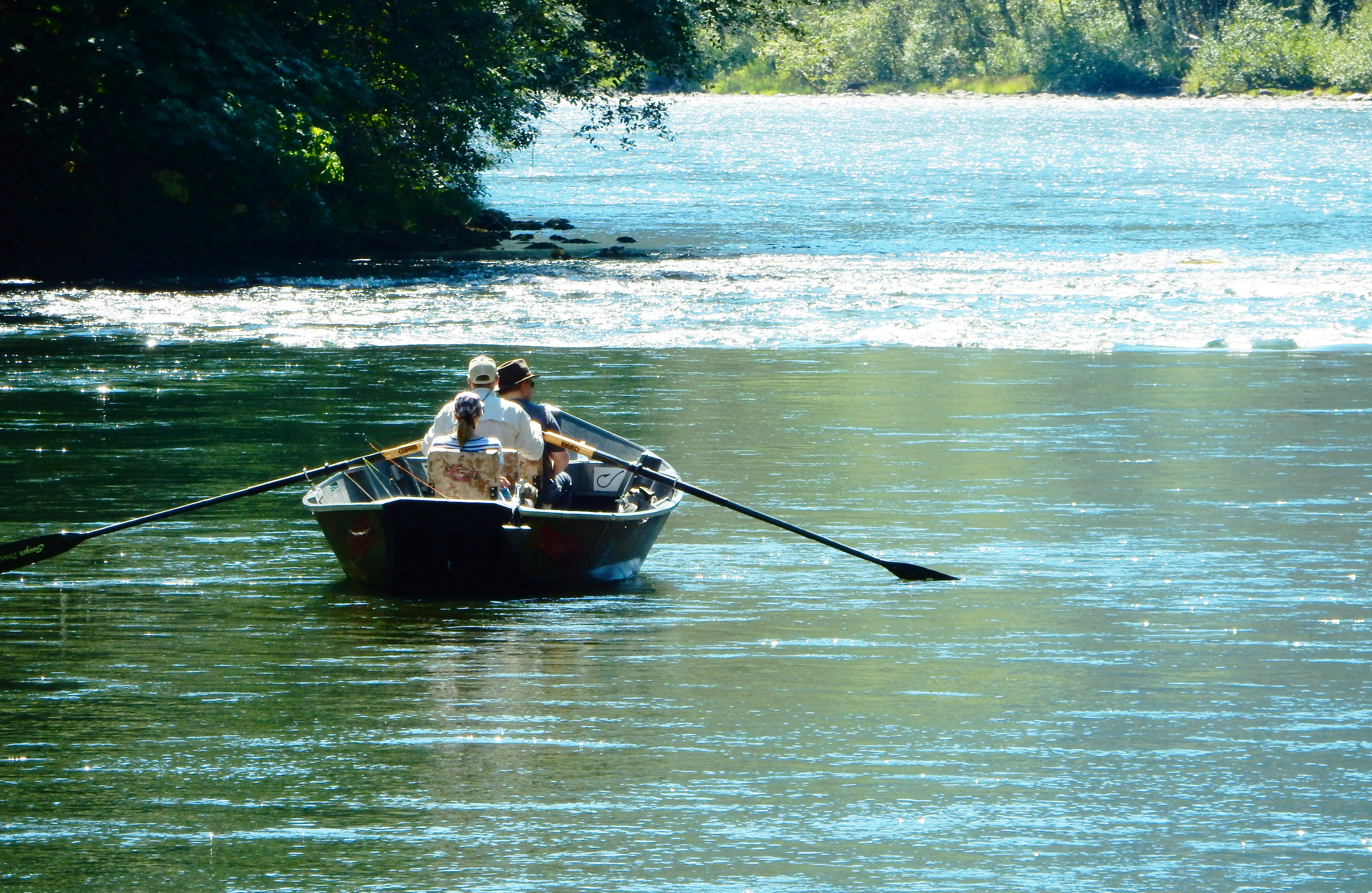 McKenzie River Corridor — A drift boat descends to McKenzie River