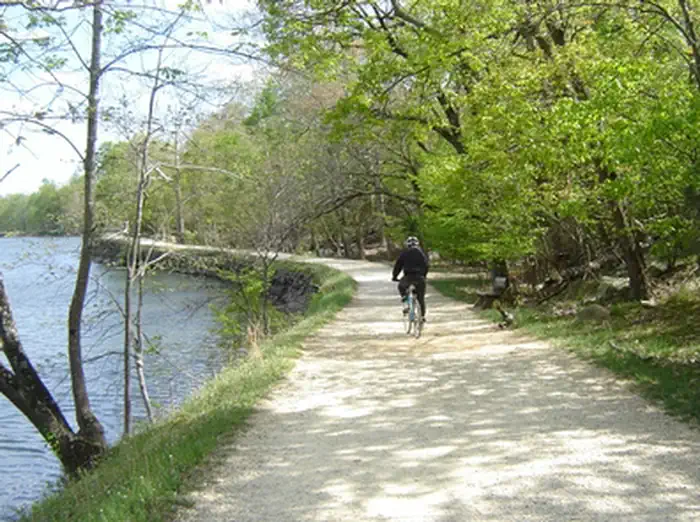Chesapeake & Ohio Canal National Historical Park — Bike rider along the towpath