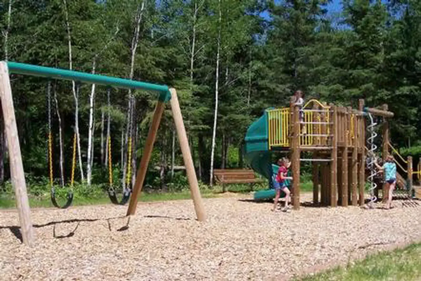 Superior National Forest Fall Lake Campground: Picture of play area.