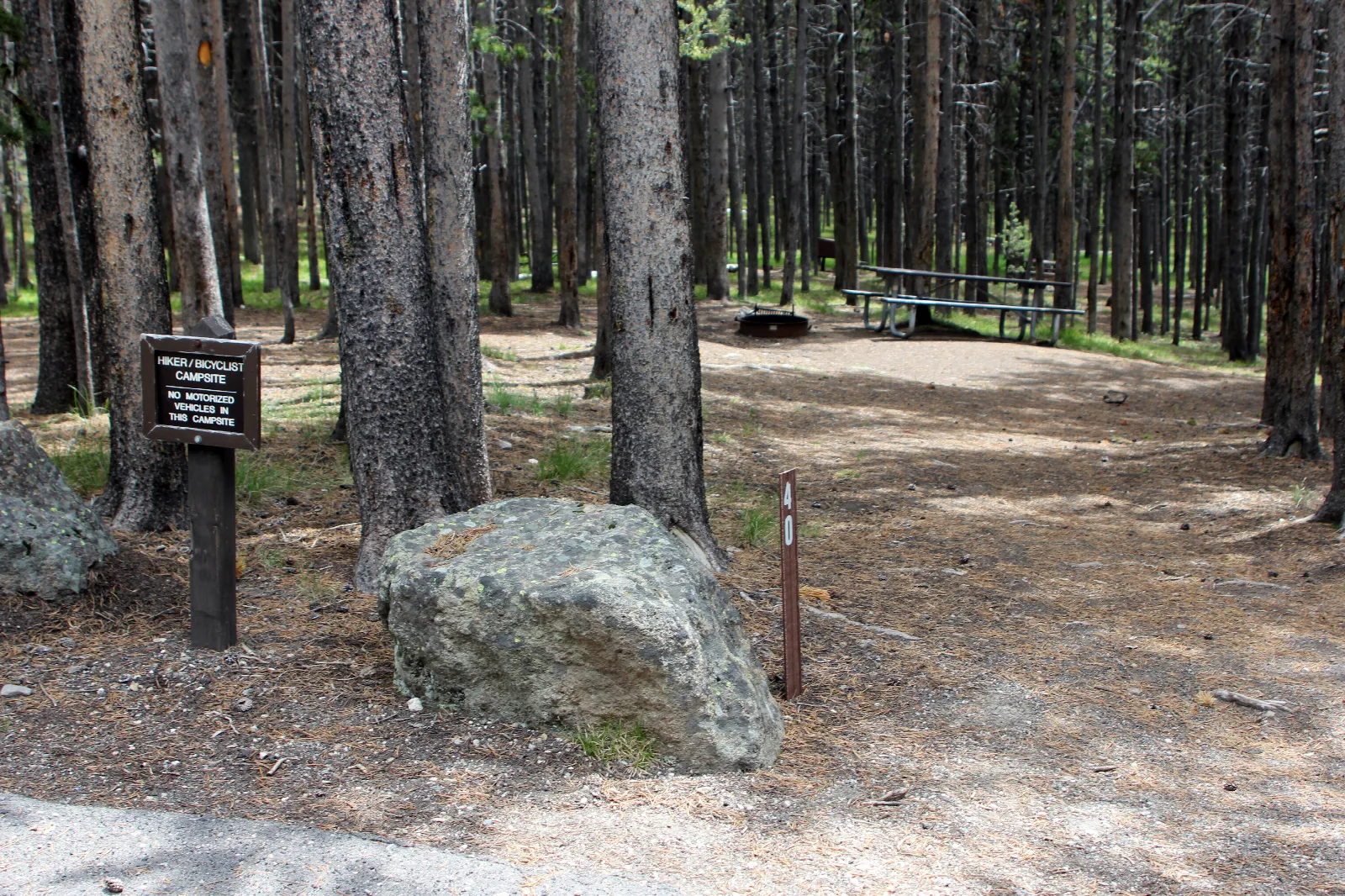 Large boulder at a campsite