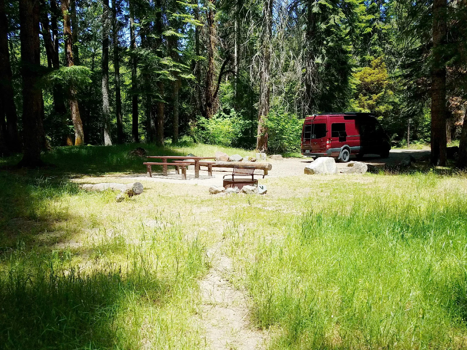 Elderberry Flats Campground — View of campsite at Elderberry Flat Campground.