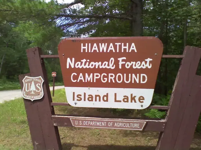 Island Lake Campground: Island Lake Campground Sign