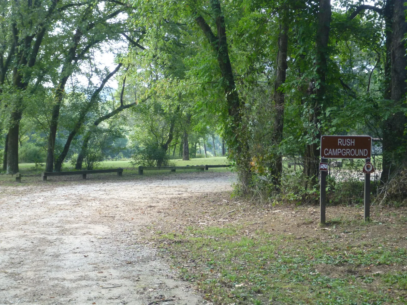 Rush Campground - Buffalo National River: Rush Campground Parking Lot Area