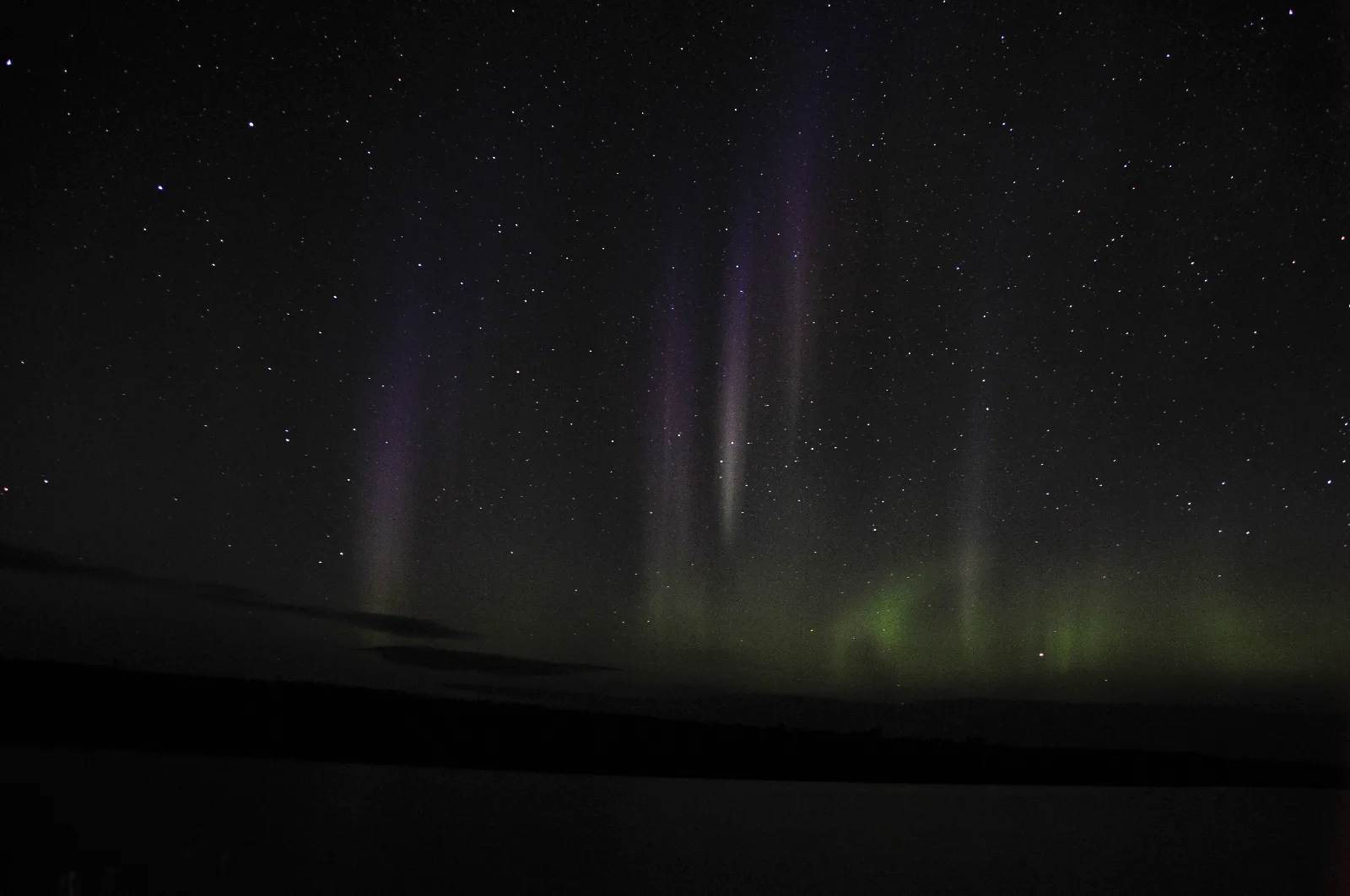 Diverse colored Aurora Borealis in the night sky