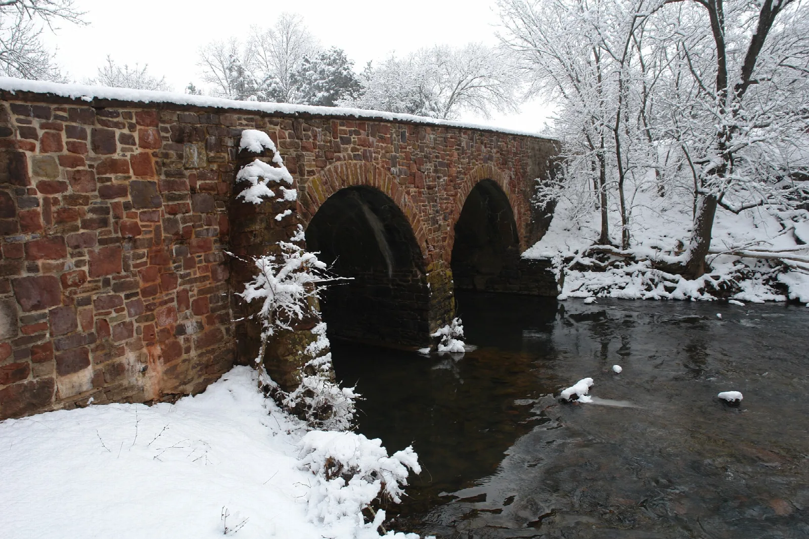 Stone Bridge in Winter