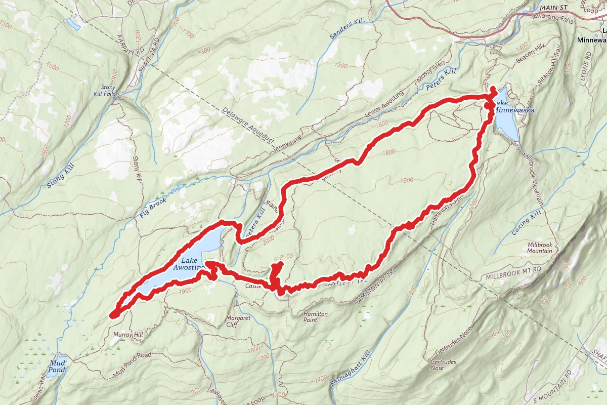 Upper Awosting, Lake Awosting and Castle Point Loop
