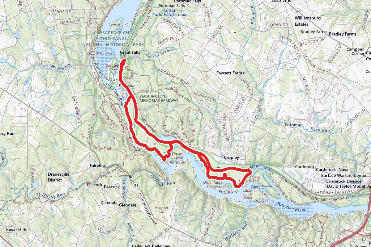 Billy Goat and Chesapeake and Ohio Canal Trail Loop