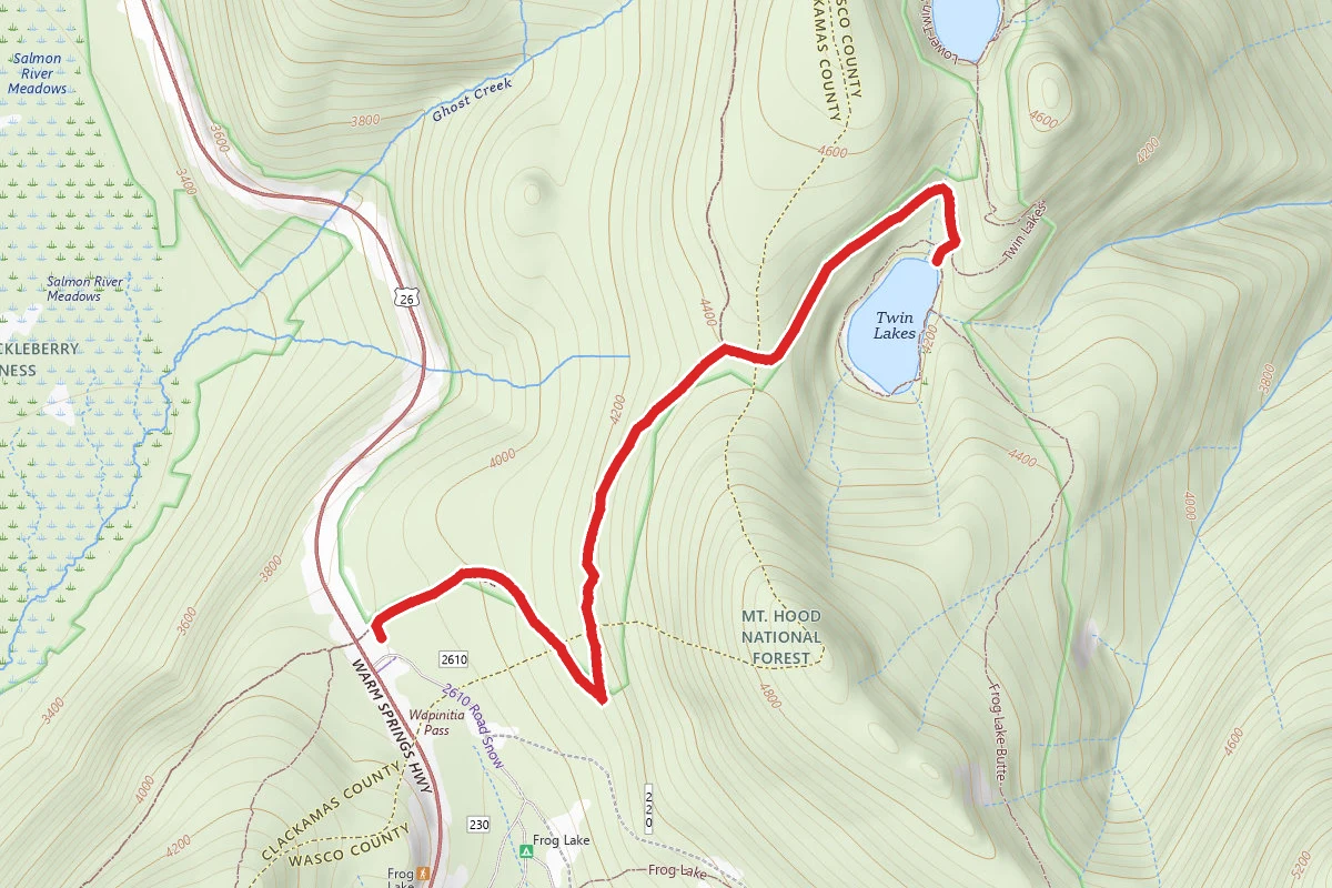 Twin Lake South via Twin Lakes Trail