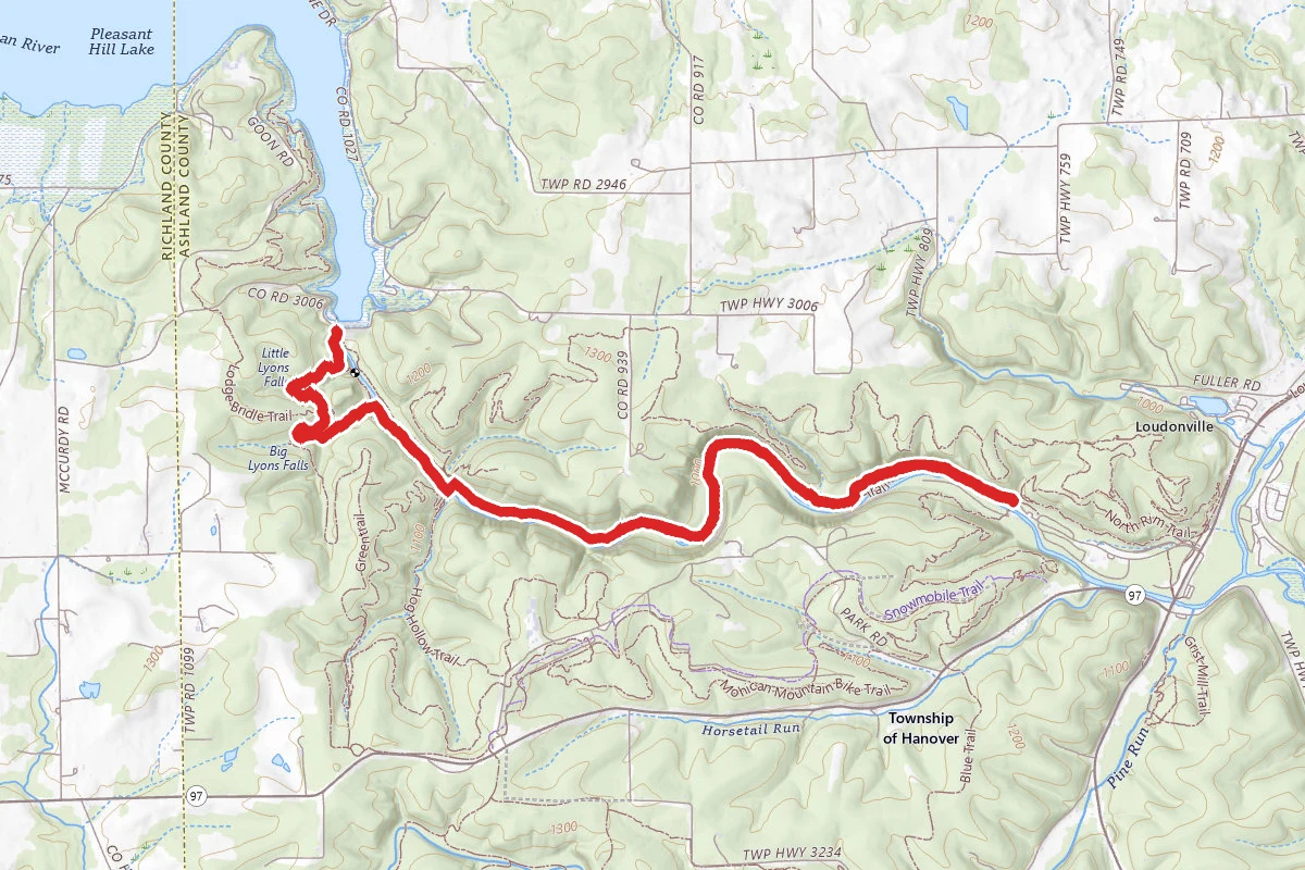 Lyons Falls Trail to Hemlock Gorge Trail